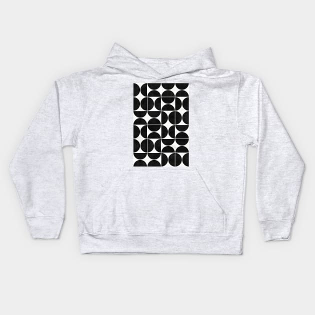 Mid-Century Modern Pattern No.3 - Black and White Concrete Kids Hoodie by ZoltanRatko